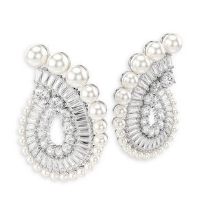 Swarovski Ariana Grande Imitation Pearl and Crystal Spiral Earrings